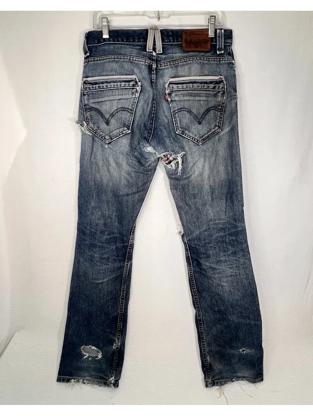 Levi's 514 Denim Slim Straight Men's Distressed Jeans 31 X 32